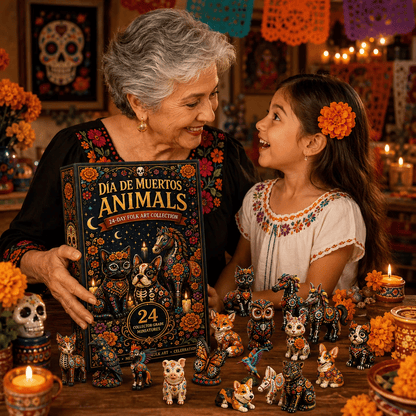 Día de Muertos Animals Advent Calendar 2026 – 24‑Day Folk Art Animal Figurine Collection | 24 Unique Collector‑Grade Miniatures