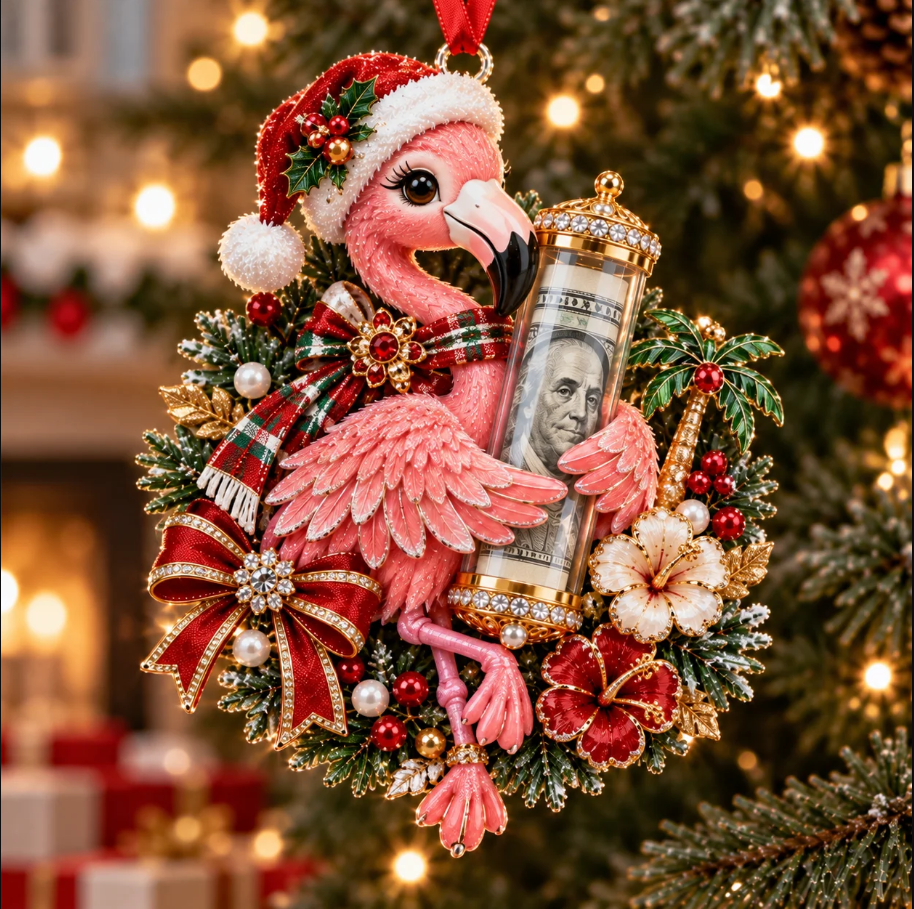 Multiple Christmas cash gift ornament designs