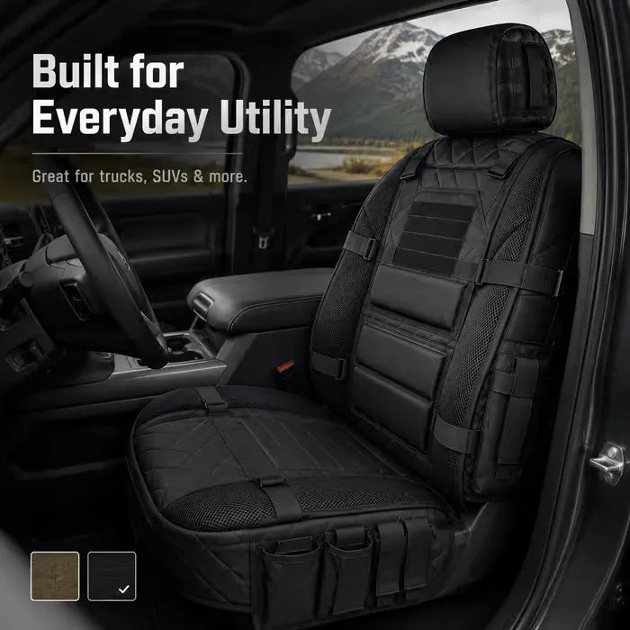 🎖️ Military‑Style Auto Seat Protectors｜Universal Fit Heavy‑Duty Cushion For Long‑Drive Vehicle Owners
