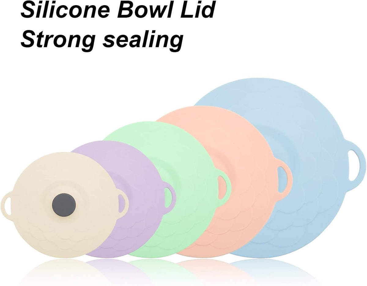5-Piece Silicone Suction Containers – Non-Slip Design with Lids ✨
