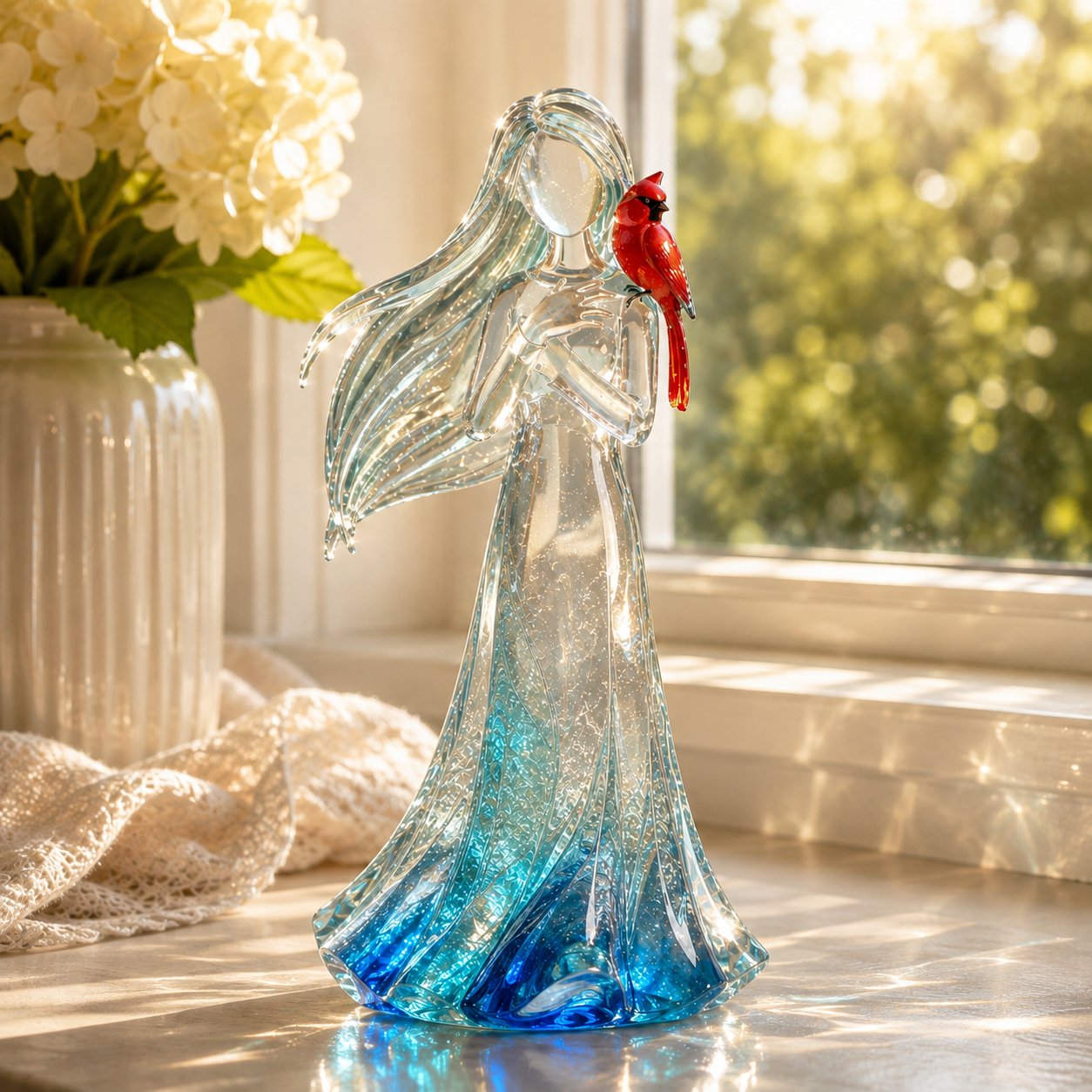 💃🐦Cardinal Memorial Woman Figurine – ❤️Crystal-Inspired Remembrance Gift for Loved Ones(📦Buy 2 Free Shipping)