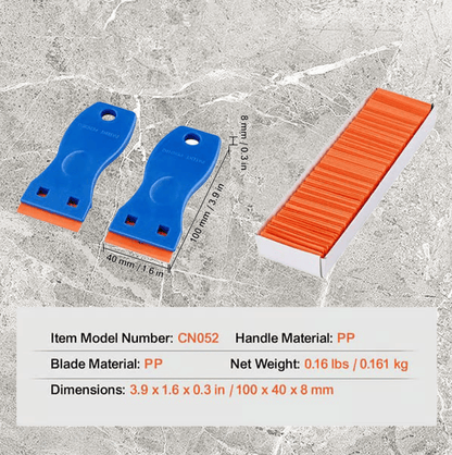 🪒 2-Piece Plastic Razor Scrapers – Includes 120 Replacement Blades