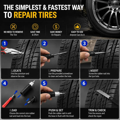 Mushroom-Style Tire Plug Kit 🍄 – Compact Roadside Puncture Repair | Free Shipping
