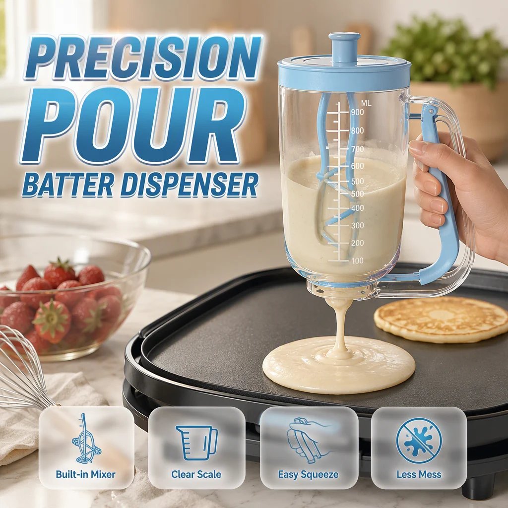 🥞 Pancake Batter Mixer & Dispenser – Easy Breakfast Prep