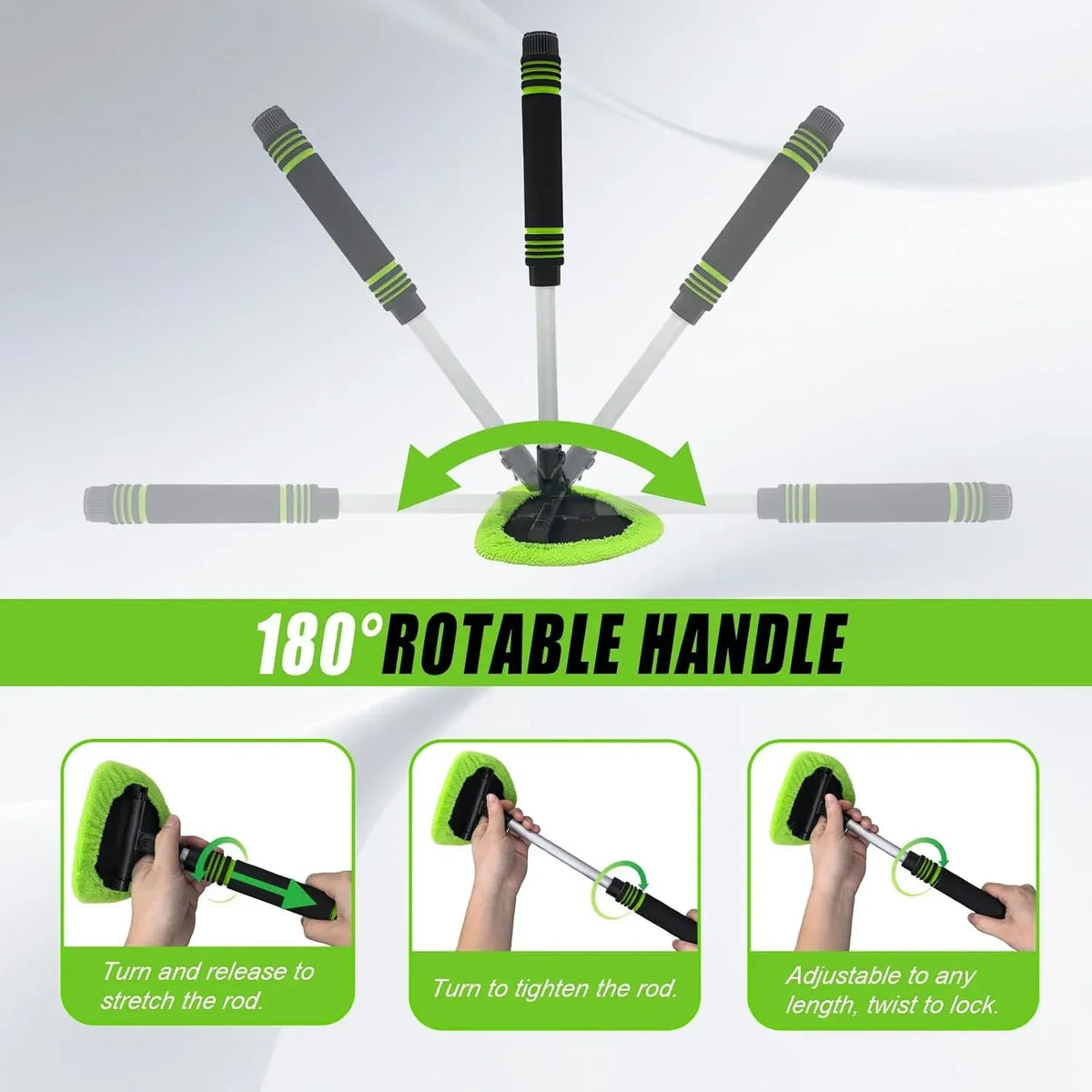 🚗9 PCS Car Window Cleaning Tool Kit - Easy Reach for Interior Glass