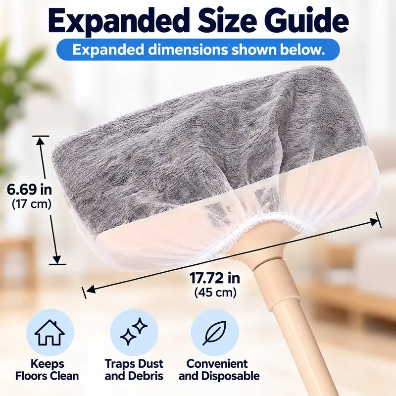 🧹 50-Pack Disposable Dusting Covers for Brooms – Quick, Hygienic Cleaning Made Easy ✨