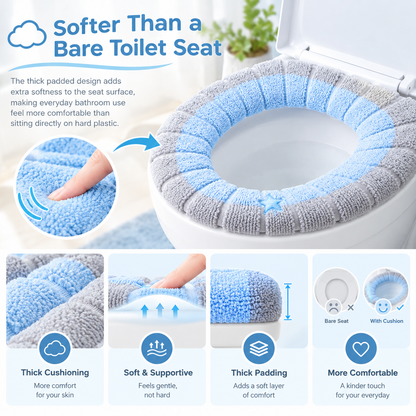 🚽 Cloud-Soft Padded Toilet Seat Cover | Lightweight, Washable & Reusable Comfort Cushion
