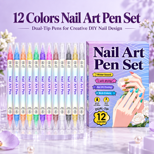 🎨12/24 Colors 3D Nail Art Markers | DIY Dotting & Drawing Pens for Manicure