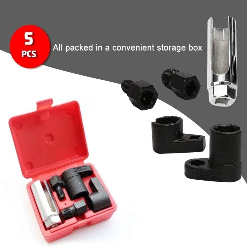 🔧 O2 Sensor Socket & Thread Chaser Kit – 5-Piece CR-V Steel Set for Fast, Damage-Free Sensor Removal 🚗✨
