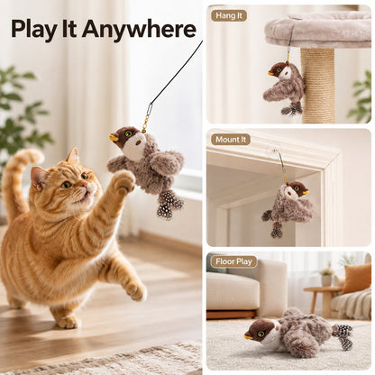 Flapping Bird Interactive Cat Toy, Hunting Stimulation Toy to Relieve Cat Boredom & Scratching