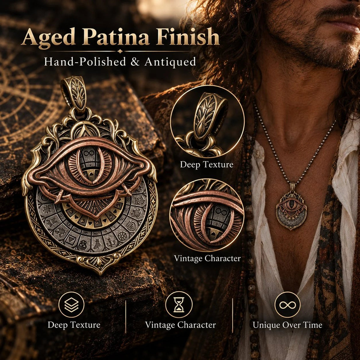 Eye of Time Kinetic Pendant ⚙️ – Steampunk Astrolabe Necklace with 60cm Chain