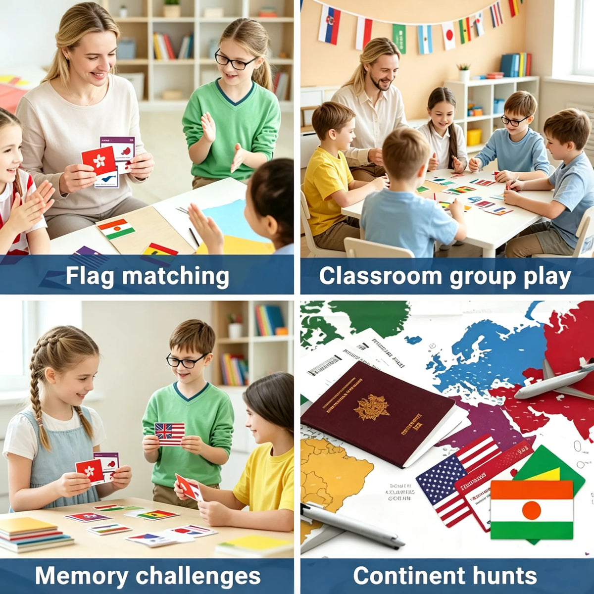 🌍 245-Piece World Flags Flashcard Set with Map – Fun Geography Game for All Ages 📚
