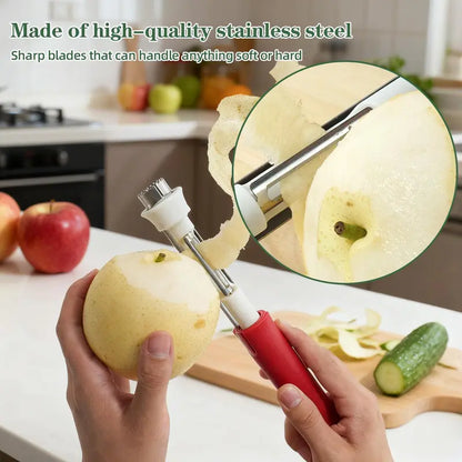 🍎🔪 2-in-1 Apple Corer & Peeler – Faster Fruit Prep with One Stainless Steel Tool