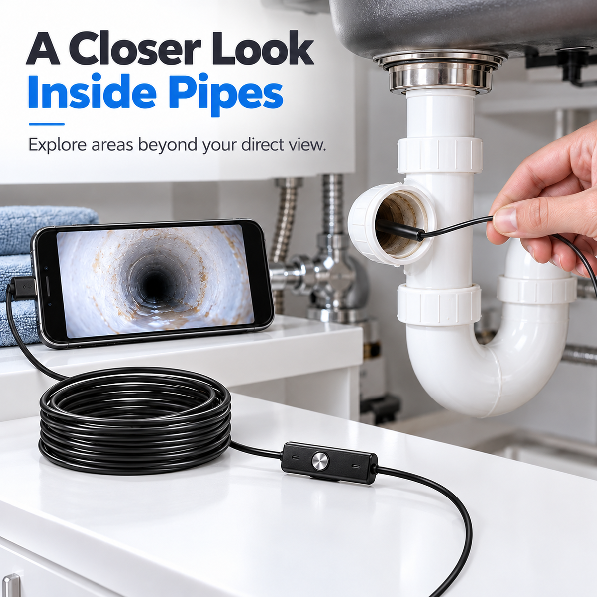 Woyuosn High-Resolution Waterproof Endoscope Camera
