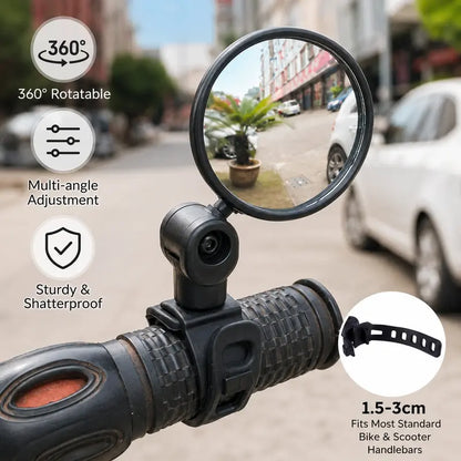 Adjustable Bike Rearview Mirror Set 🚲 – 2-Piece Convex Mirrors for Better Rear Visibility