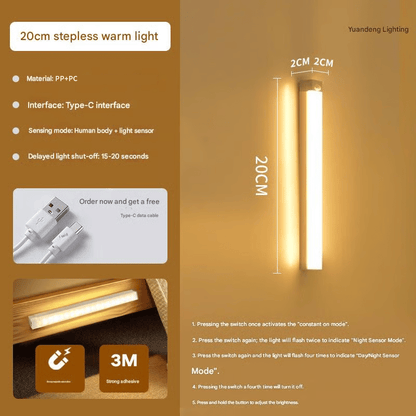 🔥💡 Punch-free Smart Sensor Magnetic Rechargeable LED Lights