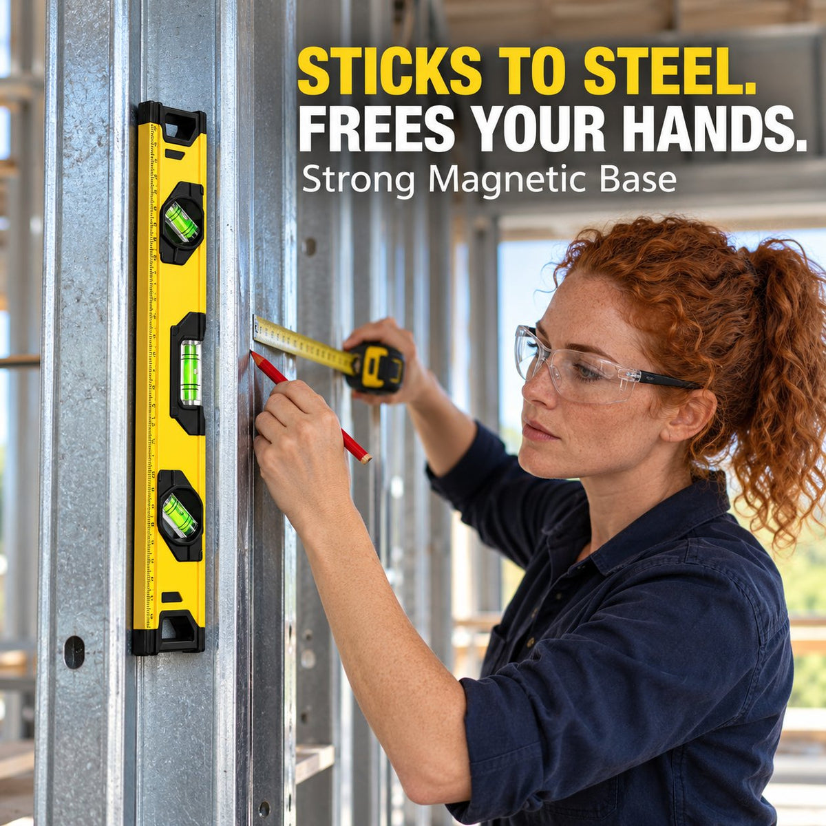 Heavy-Duty Magnetic Spirit Level 🧰 Precision Aluminum Tool in 5 Sizes