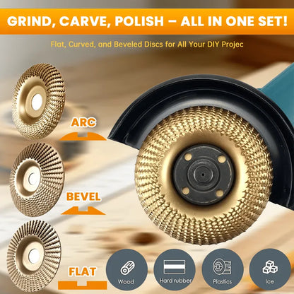 3-Piece Wood Carving Disc Set 🪵 – Precision Shaping Tools