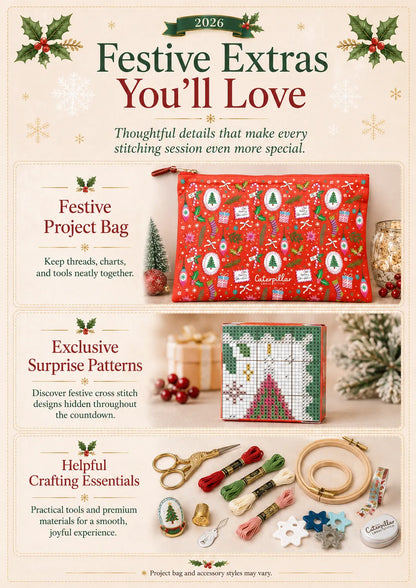 ⏳ LAST DAY 49% OFF – 🧵 2026 Cross Stitch Advent Calendar | 24 Days of Festive Surprises 🎄