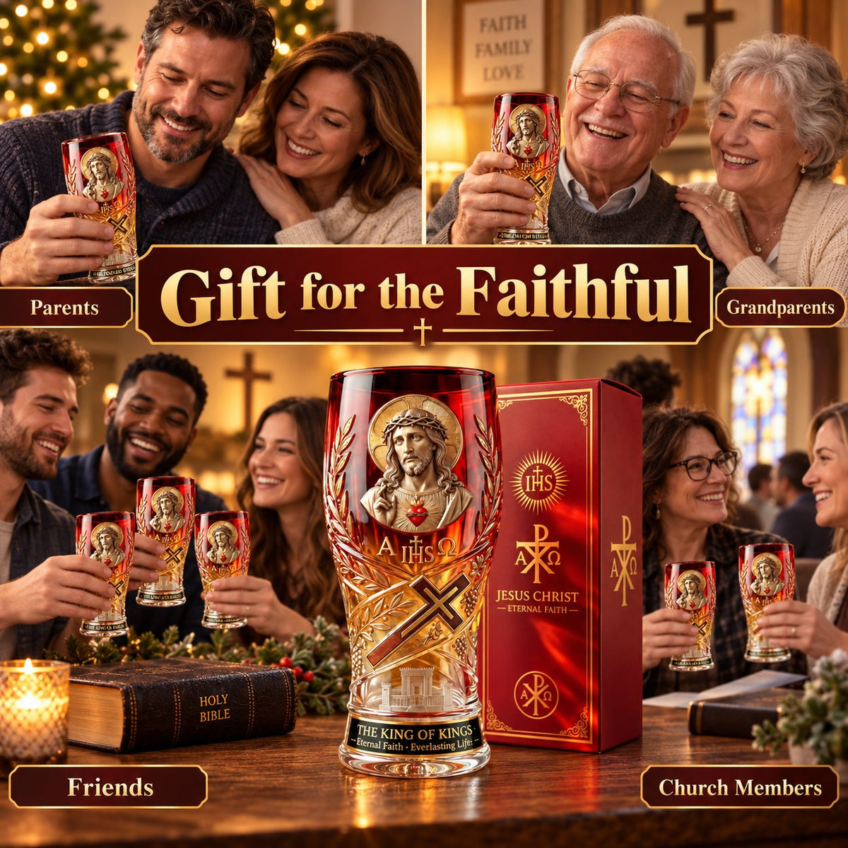 Jesus Christ King of Kings Pint Glass – 16 oz Christian Faith Drinkware & Inspirational Gift