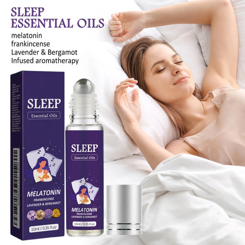 💜Plant Aromatherapy Sleep Roll-On Essential Oil｜Lavender & Bergamot Formula Portable Pre-bed Calming Care Oil🌙