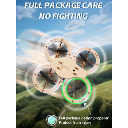 💯🔥Top Gift 2026 🎁 DIY Wooden Drone Assembly Kit, 2.4GHz RC Quadcopter with 360° Flip, Emergency Stop & Beginner Friendly Controls, STEM Building Toy for Teens & Adults
