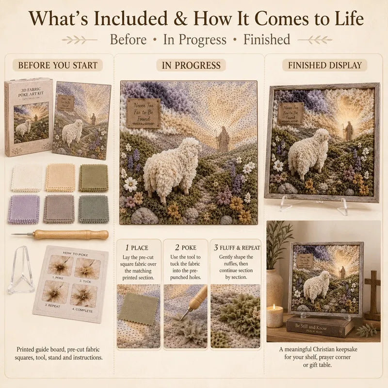 ✝️ Christian 3D Fabric Craft Kit – Faith-Inspired Poke Art Project