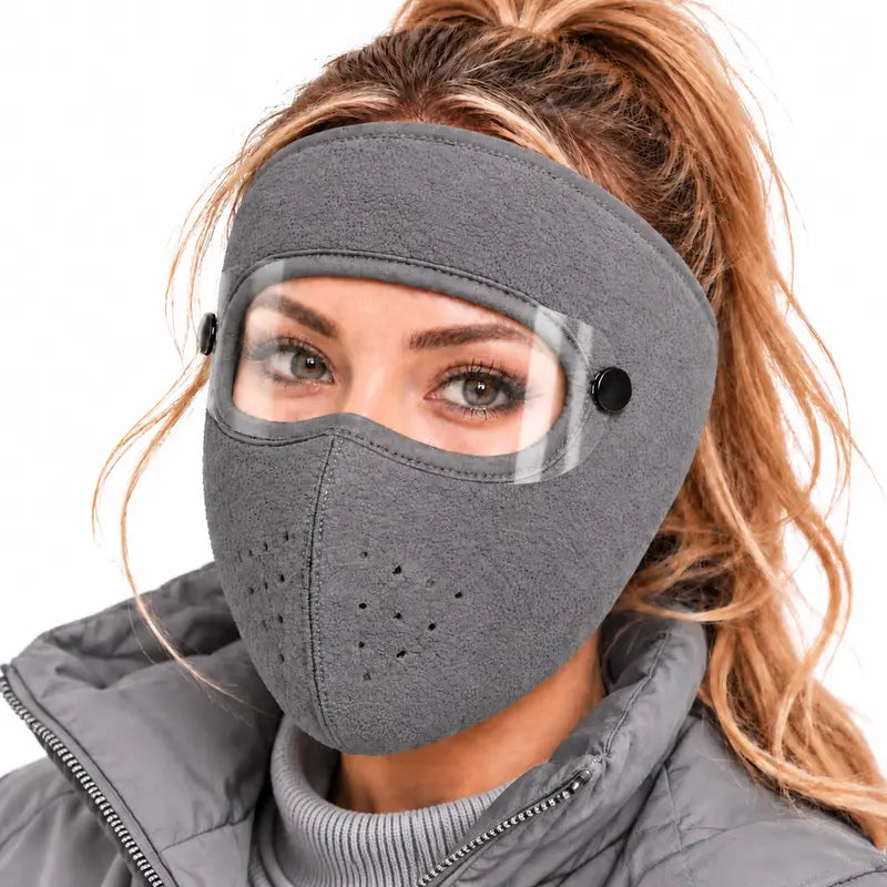 ❄️🥽 Winter Face Mask with Detachable Goggles – Full-Face Cold Weather Protection