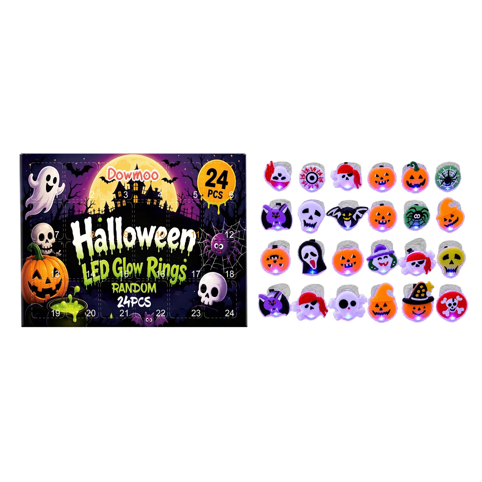 🎃 Halloween LED Glow Rings Blind Box Set ✨