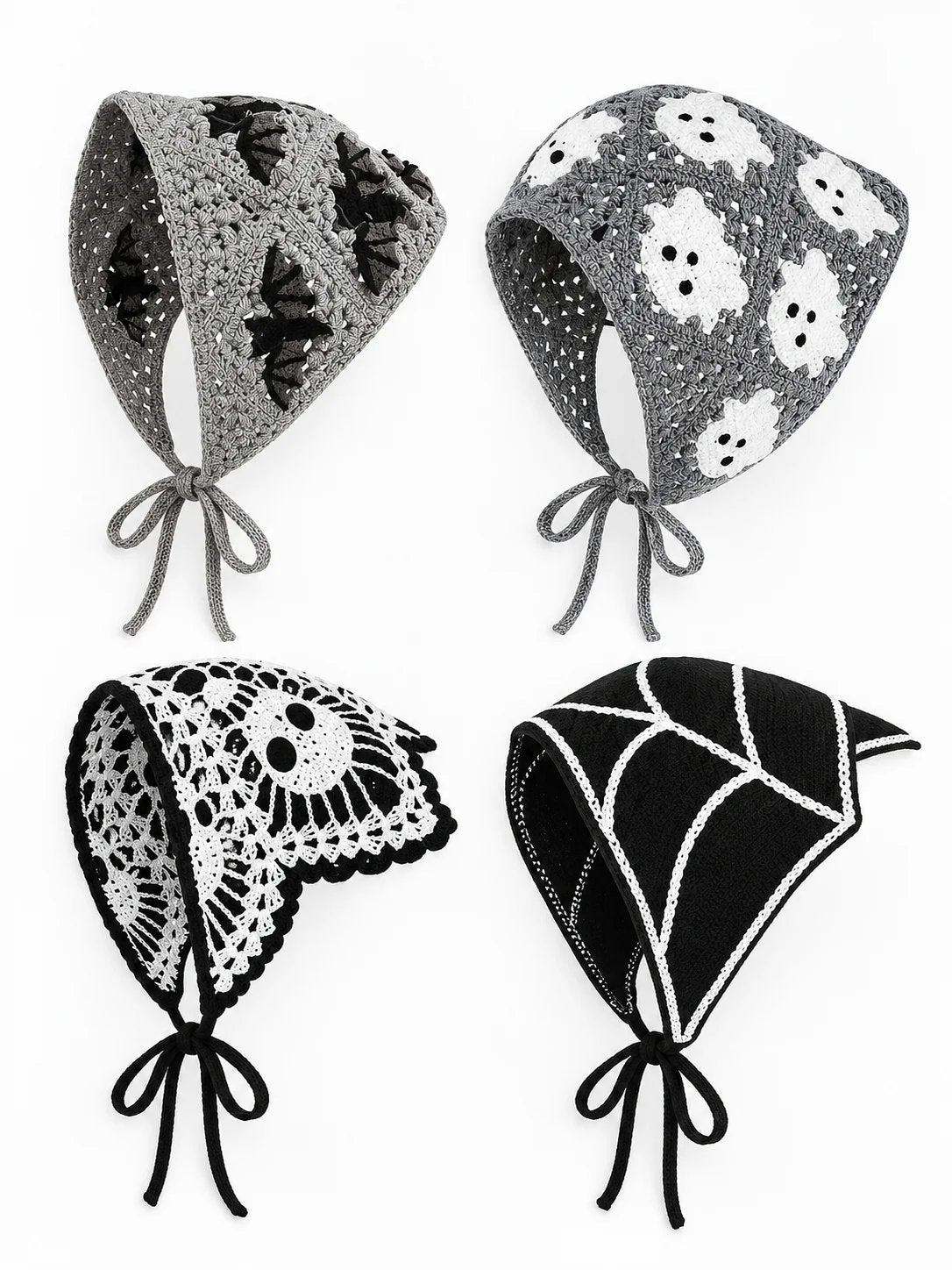 🔥HOT SALE🔥🎃 Halloween Style Deal – Boho Ghost Print Head Scarf 👻 Cute Seasonal Hair Accessory for Festive Looks 🦇