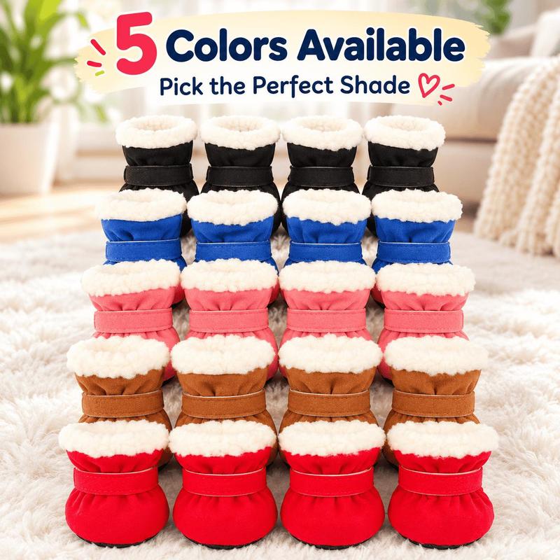 🐾❄️ Velvet Puppy Booties – Warm, Non-Slip Paw Protection for Little Dogs