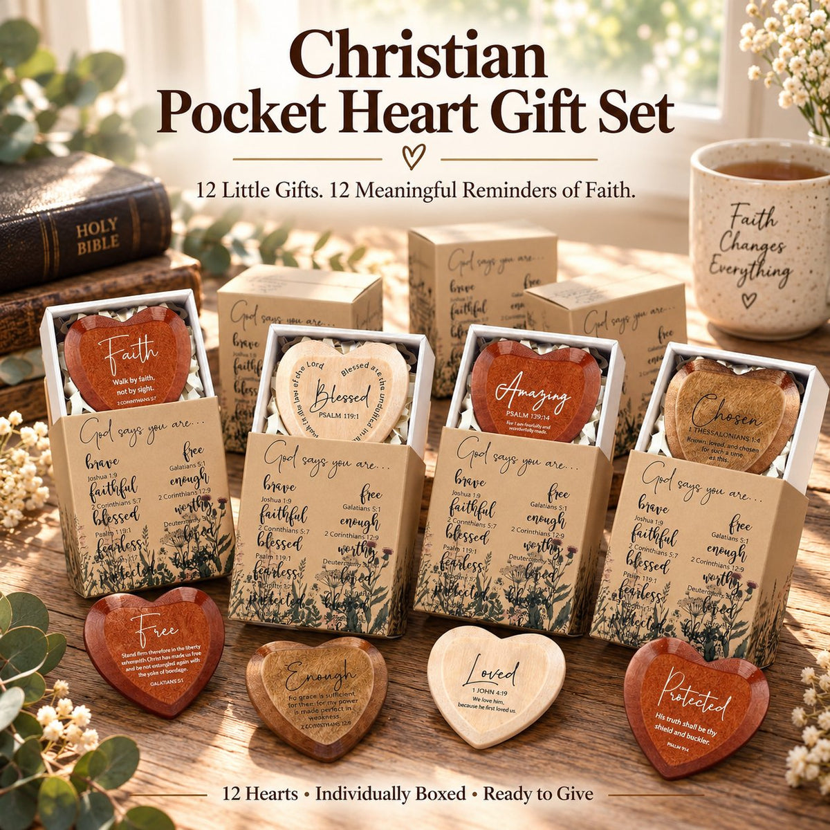 ⏳ Limited-time 49% OFF - ✝️🎁 Christian Pocket Heart Gift Set (Set of 12)