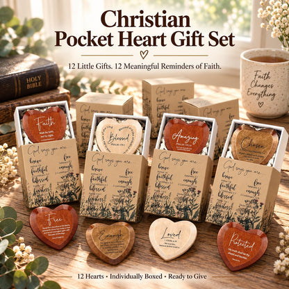 ⏳ Limited-time 49% OFF - ✝️🎁 Christian Pocket Heart Gift Set (Set of 12)