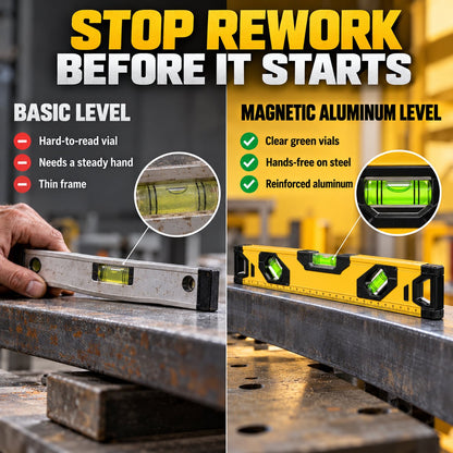 Heavy-Duty Magnetic Spirit Level 🧰 Precision Aluminum Tool in 5 Sizes