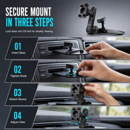 🔥HOT SALE🔥Car CD Slot and Air Vent Adjustable Gravity Phone Mount Holder Bracket Accessory