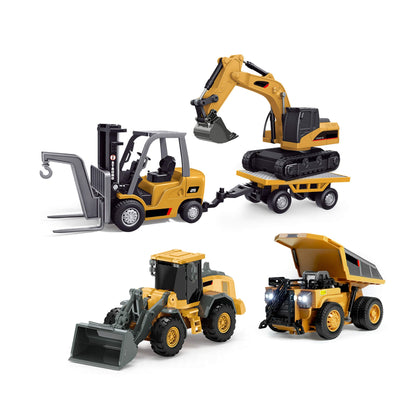 🚜 RC Construction Vehicle Set – Excavator, Dump Truck, Forklift & Bulldozer