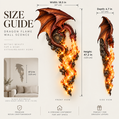🔥Last Day 49% OFF | 🐉 Dragon Wall Sconce – Gothic Flame-Inspired Wall Accent