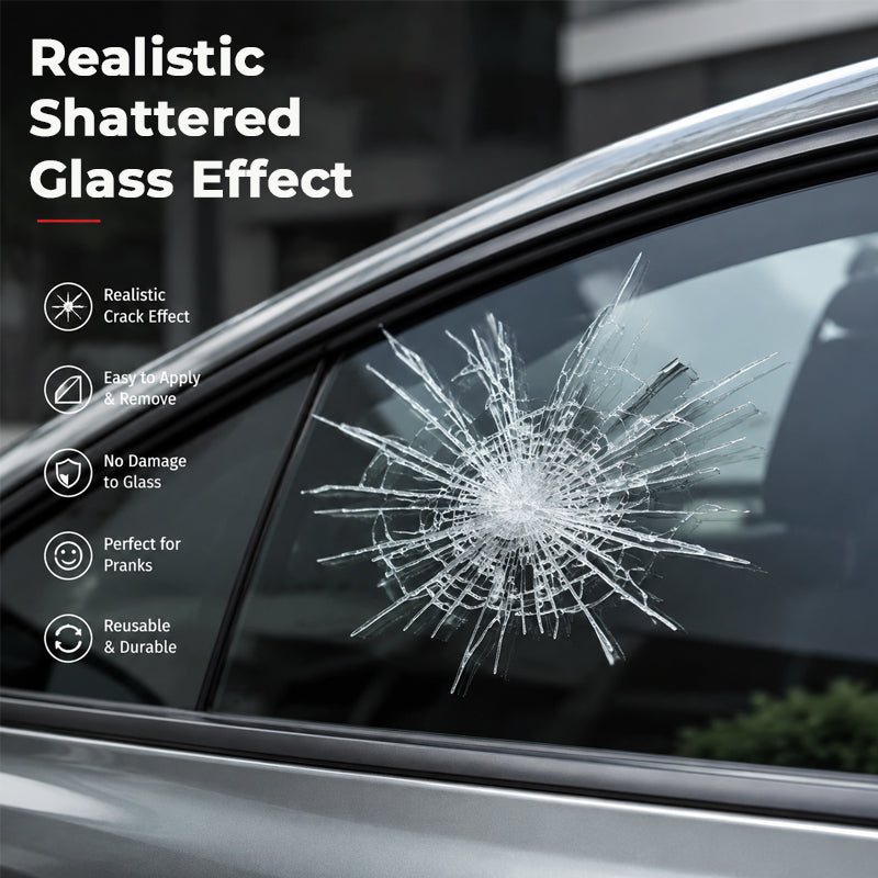💥3D Car Window Shatter Prank Decal