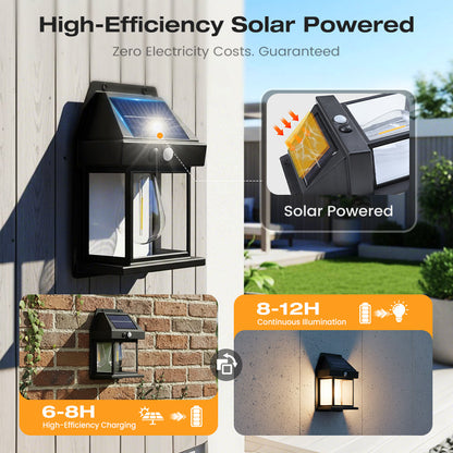 💡Solar Wall Light with Motion Sensor – Weatherproof, Auto On/Off, Easy Install for Garden & Pathway 🌟