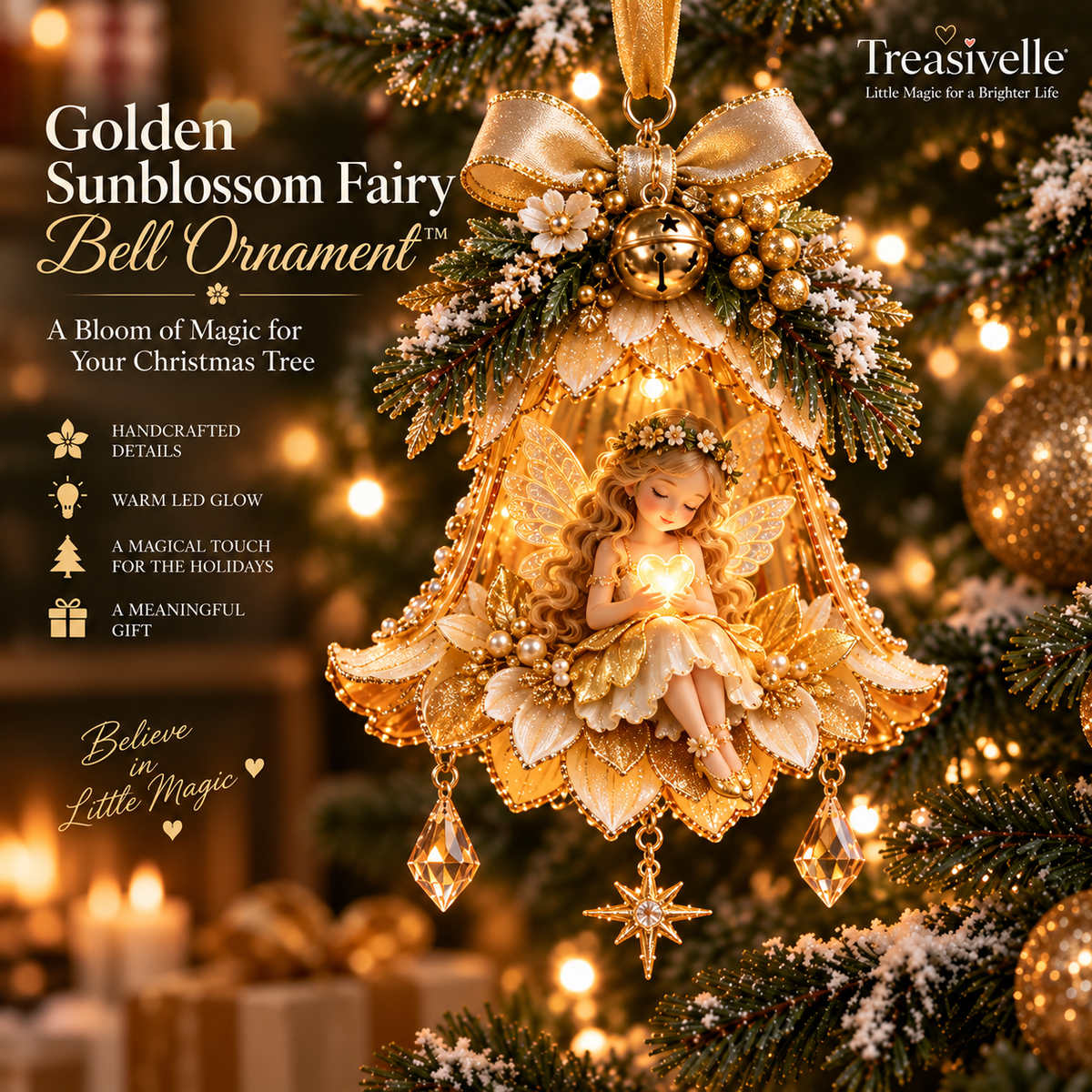 🧚‍♀️Christmas Fairy Bell Ornament ✨ – Delicate Woodland-Inspired Tree Decor