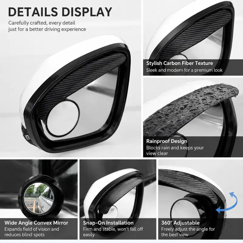 2-in-1 Mirror Rain Visor 🌧️ – 360° Blind Spot Mirrorv