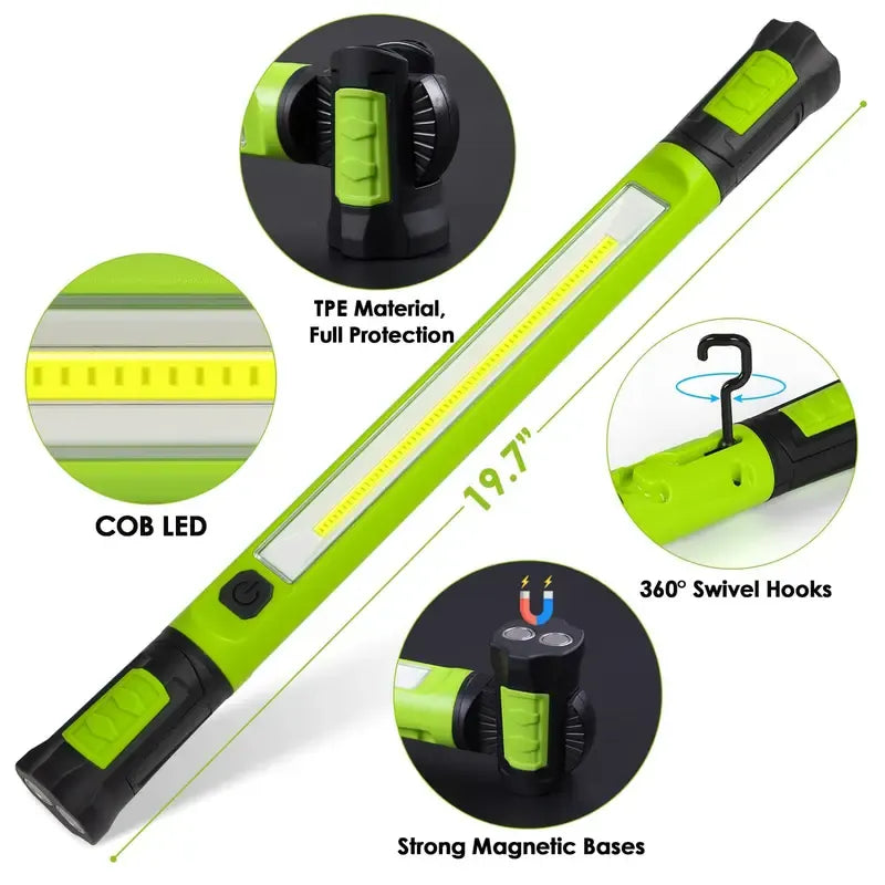 🔥 Red Magnetic LED Work Light, USB Rechargeable 2000mAh, Multi-Use Portable Lamp - 1 Pack 🔦