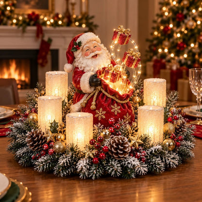 🎄 Glödande juldekoration med varmt, flamlöst ljus ✨🕯️
