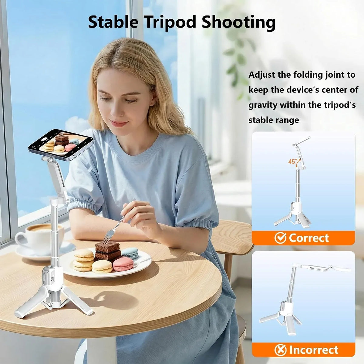 📸  Z3 Magnetic Selfie Stick Tripod – Zoomable Mini Palm Grip with Focus Adjustment Dial, 360° Rotation Stand, Bluetooth Remote & Universal MagSafe Phone Mount for Travel & Vlogging