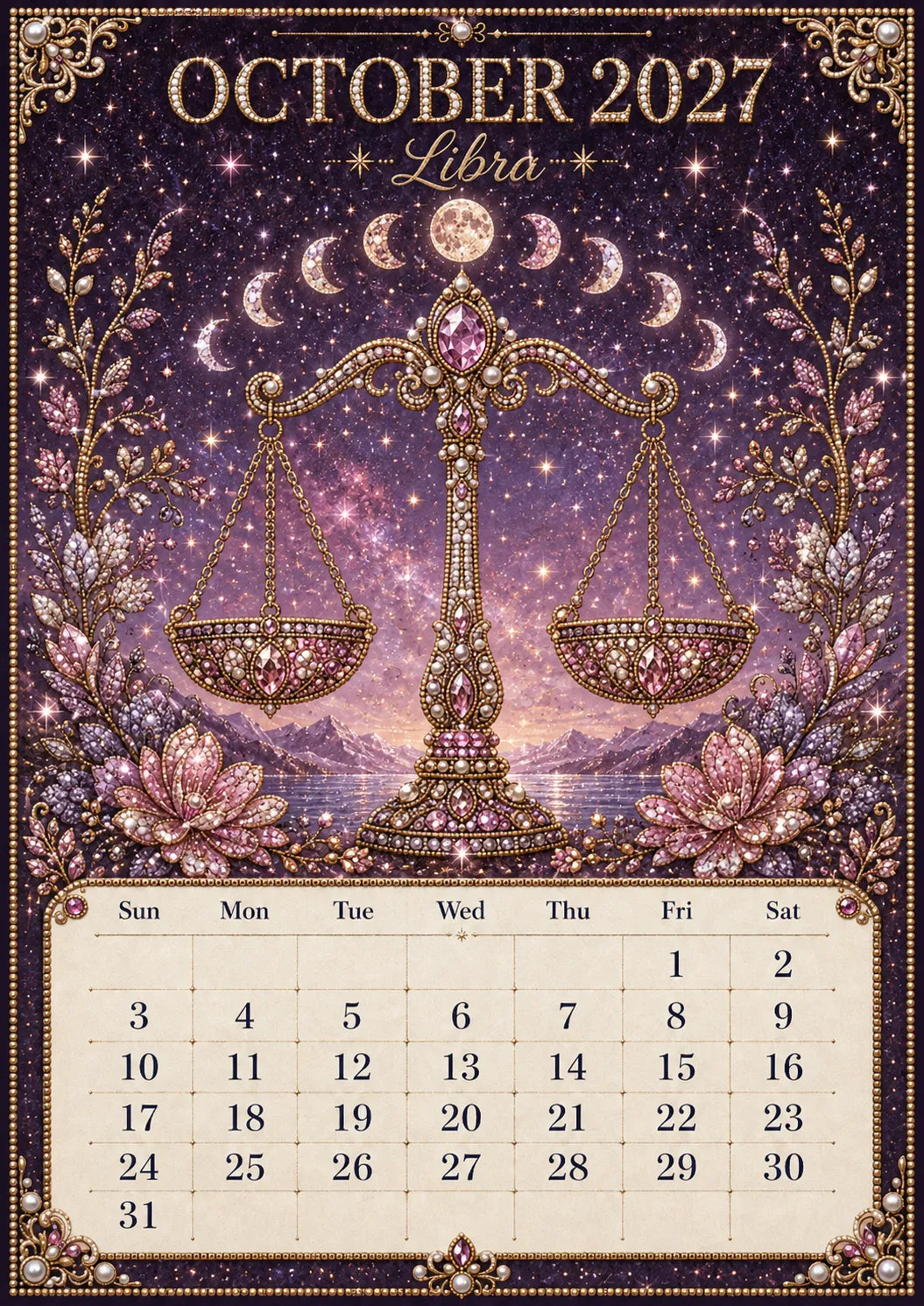 🌙💫 A Year Written in the Stars— Beginner-friendly DIY bead art calendar kit '12 Zodiac Signs 2027’💕