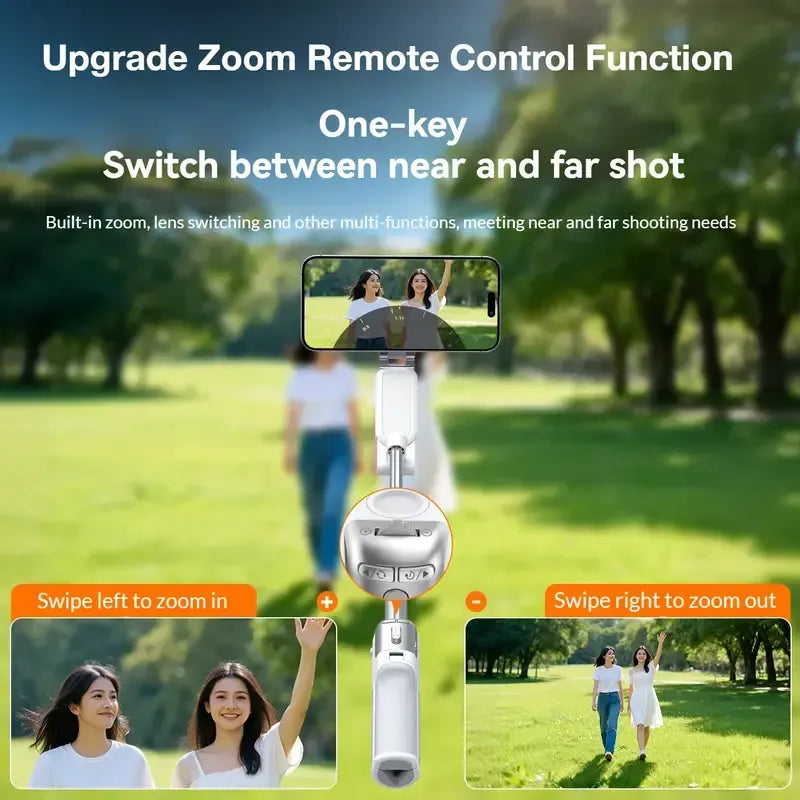 📸  Z3 Magnetic Selfie Stick Tripod – Zoomable Mini Palm Grip with Focus Adjustment Dial, 360° Rotation Stand, Bluetooth Remote & Universal MagSafe Phone Mount for Travel & Vlogging