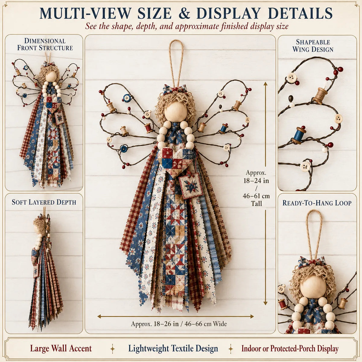🔥LAST DAY 50% OFF - 🪽 Angel Fabric Hanging DIY Kit - Stitch a Little Blessing That Stays Forever