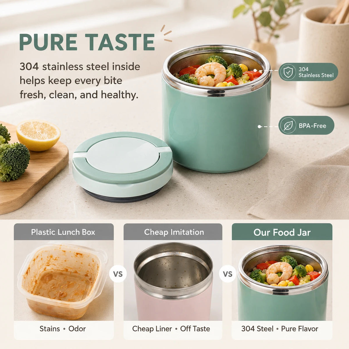 Portable Insulated Stainless Steel Lunch Box