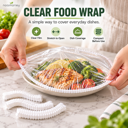 🍽️ Clear Stretch-Fit Food Covers – Easy Bowl & Plate Wraps