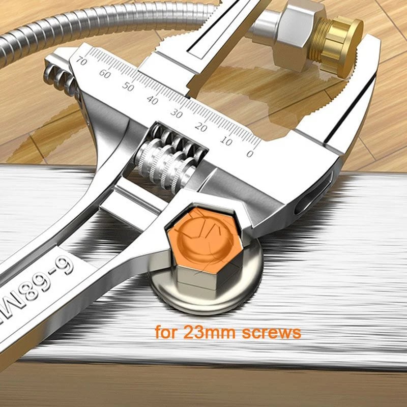 Reversible Plumbing Wrench 🔧 – Wide 6–68mm Jaw for Tight Sink Spaces